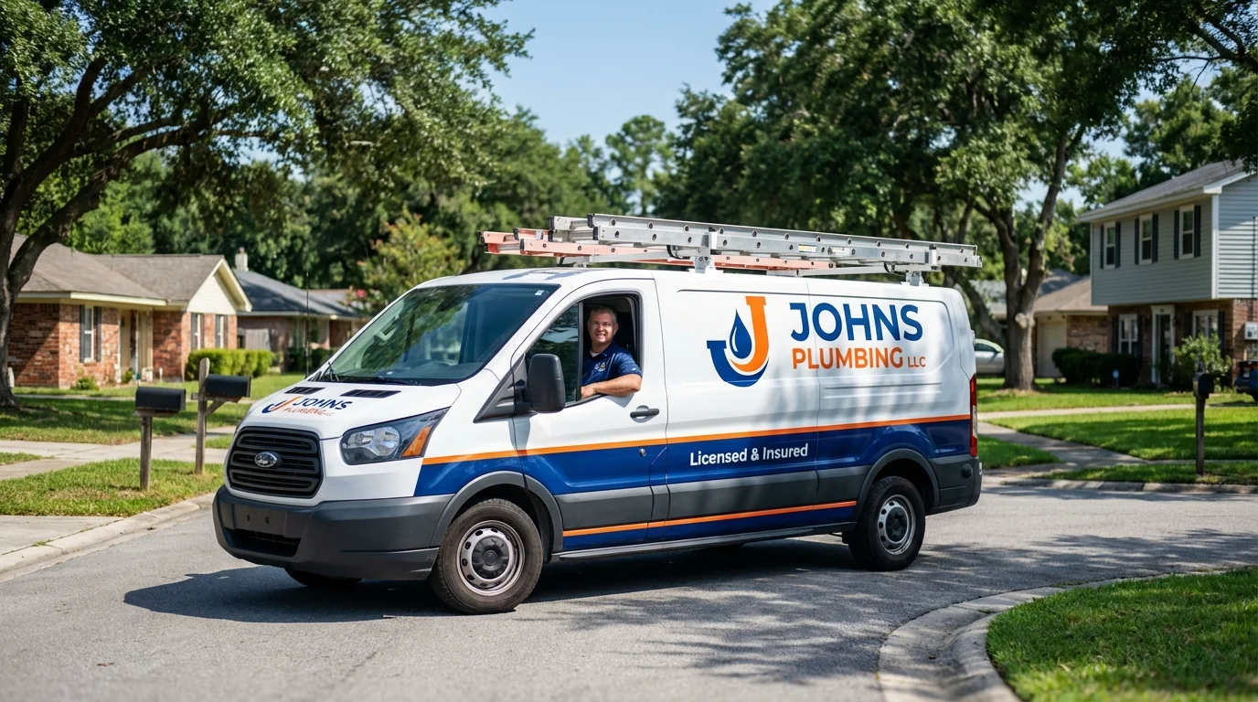 Johns Plumbing LLC service van in Gardendale, AL