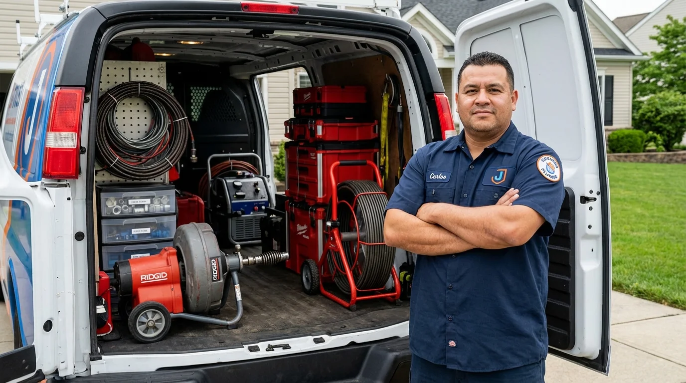 Professional drain cleaning equipment and Johns Plumbing LLC plumber in Gardendale