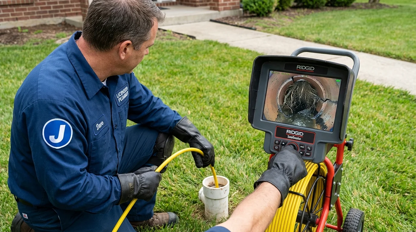 Sewer camera inspection being performed by Johns Plumbing LLC in Gardendale