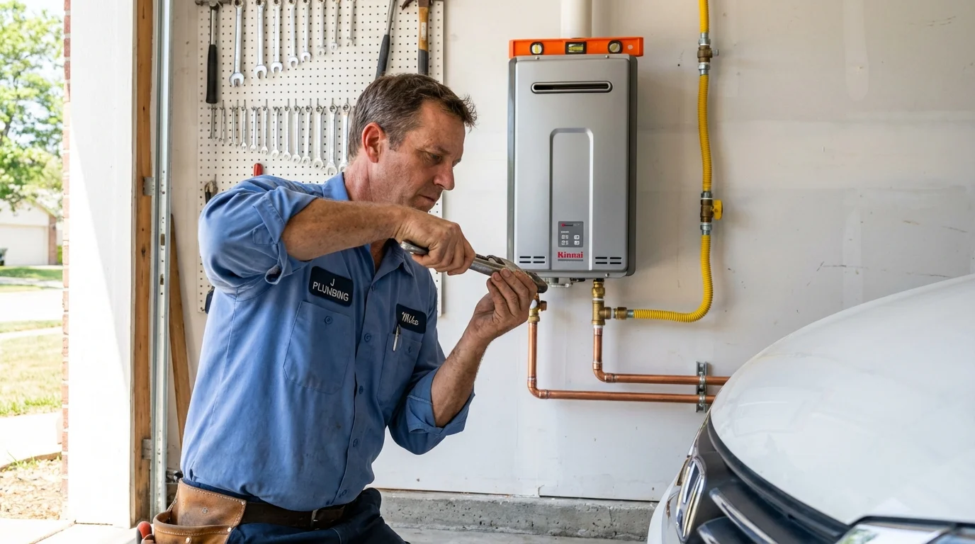 Tankless water heater installation by a Johns Plumbing LLC plumber in Gardendale